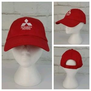 Mitsubishi Motors Red Adjustable Ball Cap Hat